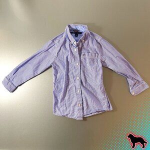 Boys Kids Tommy Hilfiger Blue and White Pinstripe Button Down Shirt Size S Small